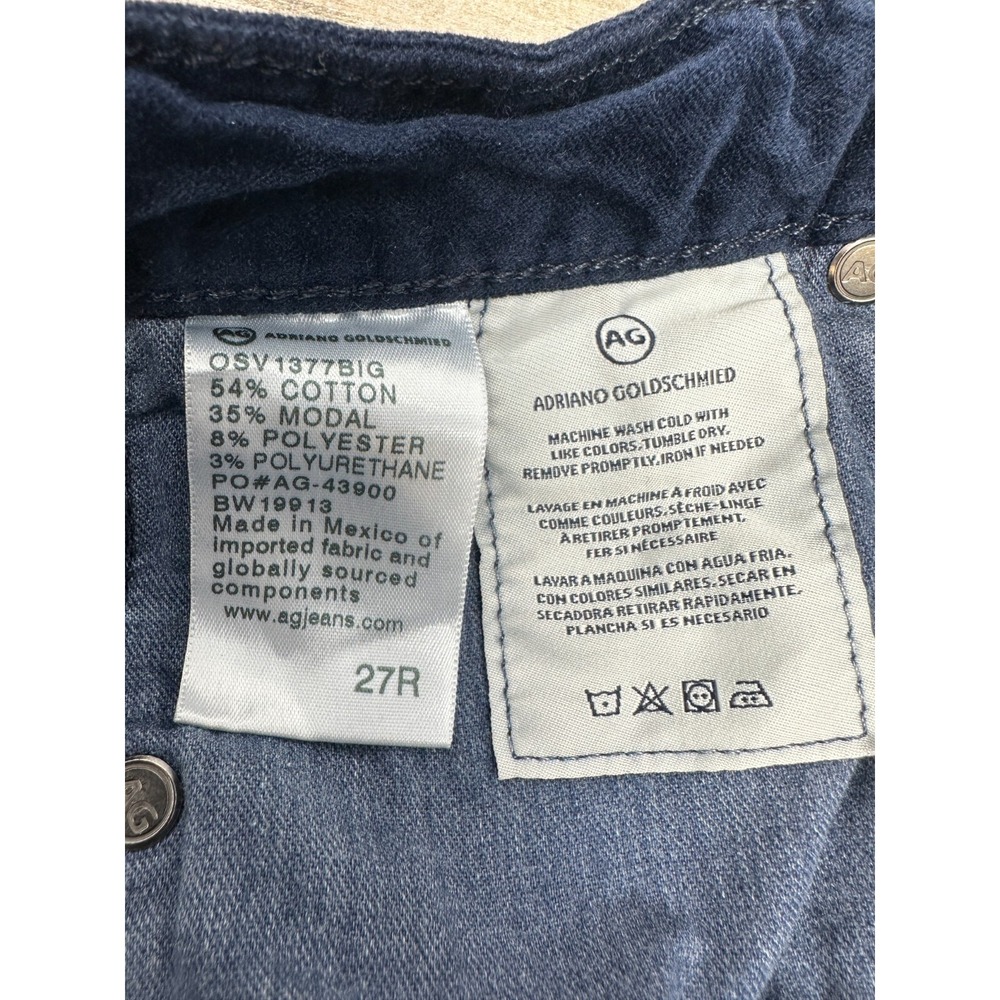 AG Adriano Goldschmied Anthropologie The Stevie Ankle Slim Straight Velvet Sz 27 - Picture 5 of 11